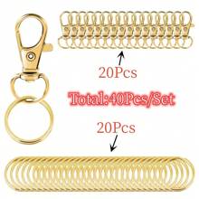 40个/套旋转扣环挂绳钩带钥匙扣，适用于钥匙链、珠宝DIY工艺品 - 40PCS/SET - 查看 11