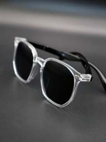 Men Fashion Glasses - Transparent and Black Crystal - View 5