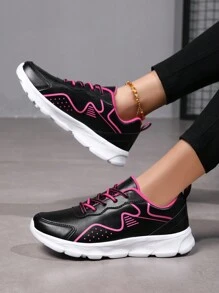 Damen Sport Slip-On Sneaker, rutschfeste wasserdichte Freizeitschuhe, leichte Baba Schuhe - Heißes Pink - Übersicht 5