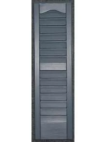 9 X 24 In. Louvered Exterior Decorative Shutters, Colonial Blue - Red - View 1