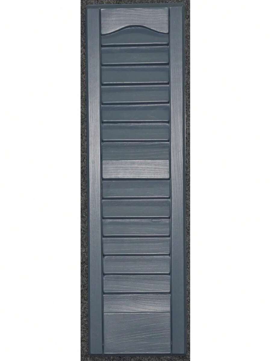 9 X 24 In. Louvered Exterior Decorative Shutters, Colonial Blue - Red - View 1