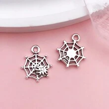 10/13入組蜘蛛吊墜混合款式萬聖節蜘蛛網銀古董吊墜，適用於製作手鍊項鍊 - 均碼 - 查看 10