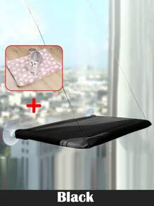 1 pieza Hamaca para gatos Cama colgante para mascotas Cama de ventana para gatos y perros pequeños Asiento de ventana soleado con manta Capacidad de soporte de 5kg Accesorios para mascotas - Multicolor - Ver 24