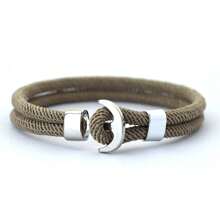 New Unique Men Bracelet Rope Double Layer Milan Thread Navigation Anchor Bracelet  ﻿ ﻿