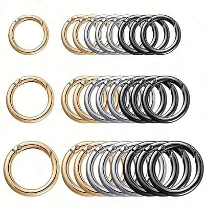8pcs Spring O-Ring Alloy Buckle, Portable Hook Clip Key Ring DIY Accessory For Keychains, Bags, Wallets, Handbags, And Pet Leashes Carabiner Clip