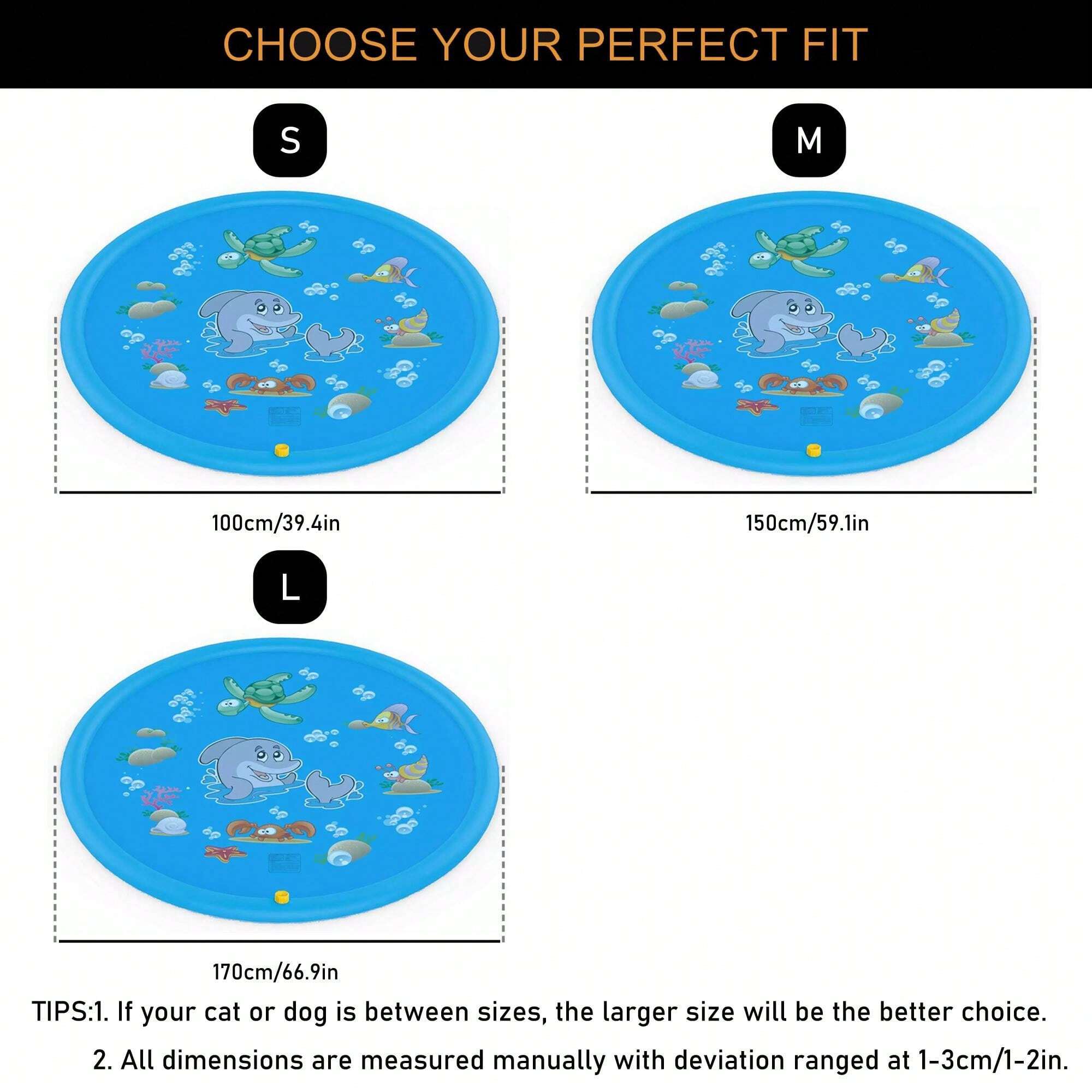 1pc Pet Outdoor Sprinkler Pad, PVC Inflatable Round Mat, Summer Dog