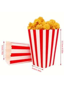 12 piezas Cajas desechables de papel para palomitas de maíz, caja plegable en forma cuadrada para palomitas de maíz, patas de pollo, papas fritas, envoltura de comida frita, bolsas de regalo para bodas o fiestas - multicolor - Ver 6