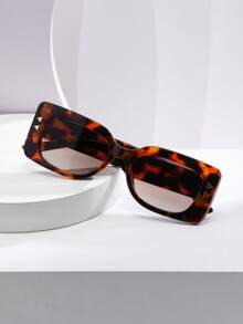 Gafas de sol cuadradas de moda para mujer, gafas falsas a juego con todo, gafas de sol de marco pequeño y retro - Negro - Ver 2