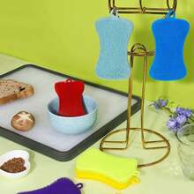 1个随机洗碗刷，多用途清洁刷，洗碗刷，家用厨房锅具清洁刷，洗碗海绵，清洁布 - 多色 - 查看 5