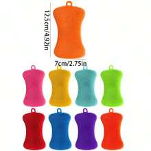 1个随机洗碗刷，多用途清洁刷，洗碗刷，家用厨房锅具清洁刷，洗碗海绵，清洁布 - 多色 - 查看 4