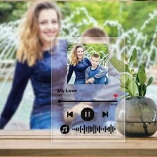 1 chiếc Nốt nhạc Acrylic My Love trang trí treo, ảnh in hai mặt, quà tặng Ngày của Mẹ/Ngày của Cha/Đám cưới/Sinh nhật/Tốt nghiệp, có thể tùy chỉnh, quà tặng hoàn hảo cho cặp đôi, bạn bè, giáo viên, bạn học và người hâm mộ - màu đen - Xem 3