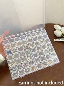 Scatola per l' archiviazione di accessori per unghie, scatola portagioie, scatola in plastica trasparente rimovibile con 28/56 scomparti, scatola per la conservazione di piccole parti, scatola portagioielli antiossidata, scatola organizer da tavolo, vassoio portatile multifunzione a più scomparti, scatola portagioielli in plexiglas trasparente antiossidata per l' organizzazione di gioielli, perline, orecchini, collane, manicure, accessori per il fai-da-te, borsetta, trousse, organizer per il trucco
