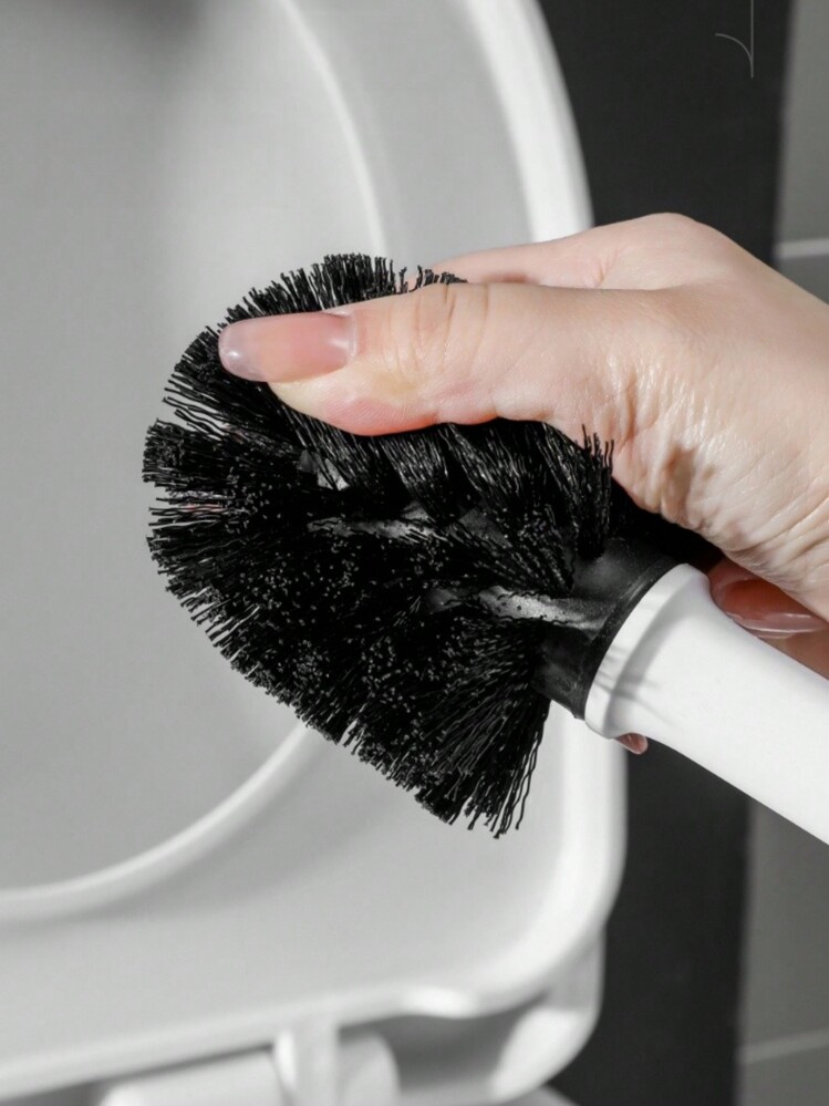 1 件新款圆形圆柱刷带底座套装适用于家用塑料马桶刷，尼龙刷毛浴室清洁工具浴室装饰秋季装饰 - 彩色 - 查看 3