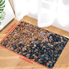 1 pieza Alfombra de impresión en 3D con diseño de adoquines, decoración de habitación - Multicolor - Ver 2