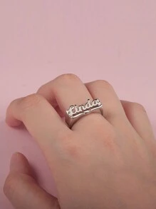 Customized Personalized Name Euromerican Style Rapper Lace Ring, Ideal For Father's Day, Mother's Day, Valentine's Day, Birthday, Anniversary For Birthdays, For Daily Wear, For Prom, For Mother's Day, For Valentine's Day, For Graduation, For Weddings, For Father's Day, For Party