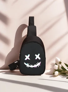 Mini Cartoon Naughty Ghost Lightweight Large Capacity Foldable Reusable Waist Bag With Adjustable Shoulder Strap - A - View 10