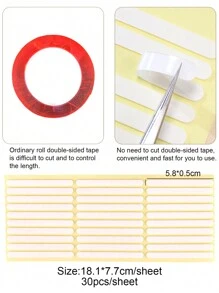 60/120/200/400片装圆形/椭圆形/条形透明美甲展示架胶带，双面美甲展示架，坚固的自粘可移除贴纸，美甲沙龙DIY辅助固定工具，美甲用品，美甲工具，美甲艺术工具，返校季，美甲，美甲工具（适用于按压式美甲） - 彩色 - 查看 8