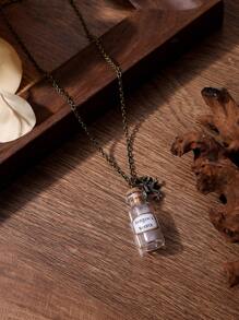 龙之呼吸瓶项链，配有龙饰，龙之心从前适合日常佩戴 - 銀色 - 查看 2