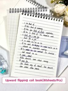 80 Sheets/Notebook B5 High School Students' Simple Coil Notebook Portable English Learning Notebook - Multicolor - View 12