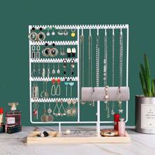 1入黑色珠寶展示架，適用於耳環、戒指、手鐲、手錶、項鏈; 可拆卸底座進行存儲; 情人節禮物 - 黑色 - 查看 2