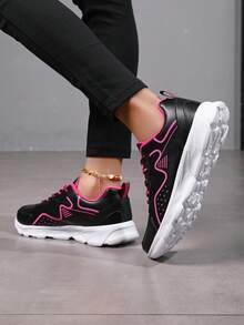 Damen Sport Slip-On Sneaker, rutschfeste wasserdichte Freizeitschuhe, leichte Baba Schuhe - Heißes Pink - Übersicht 3