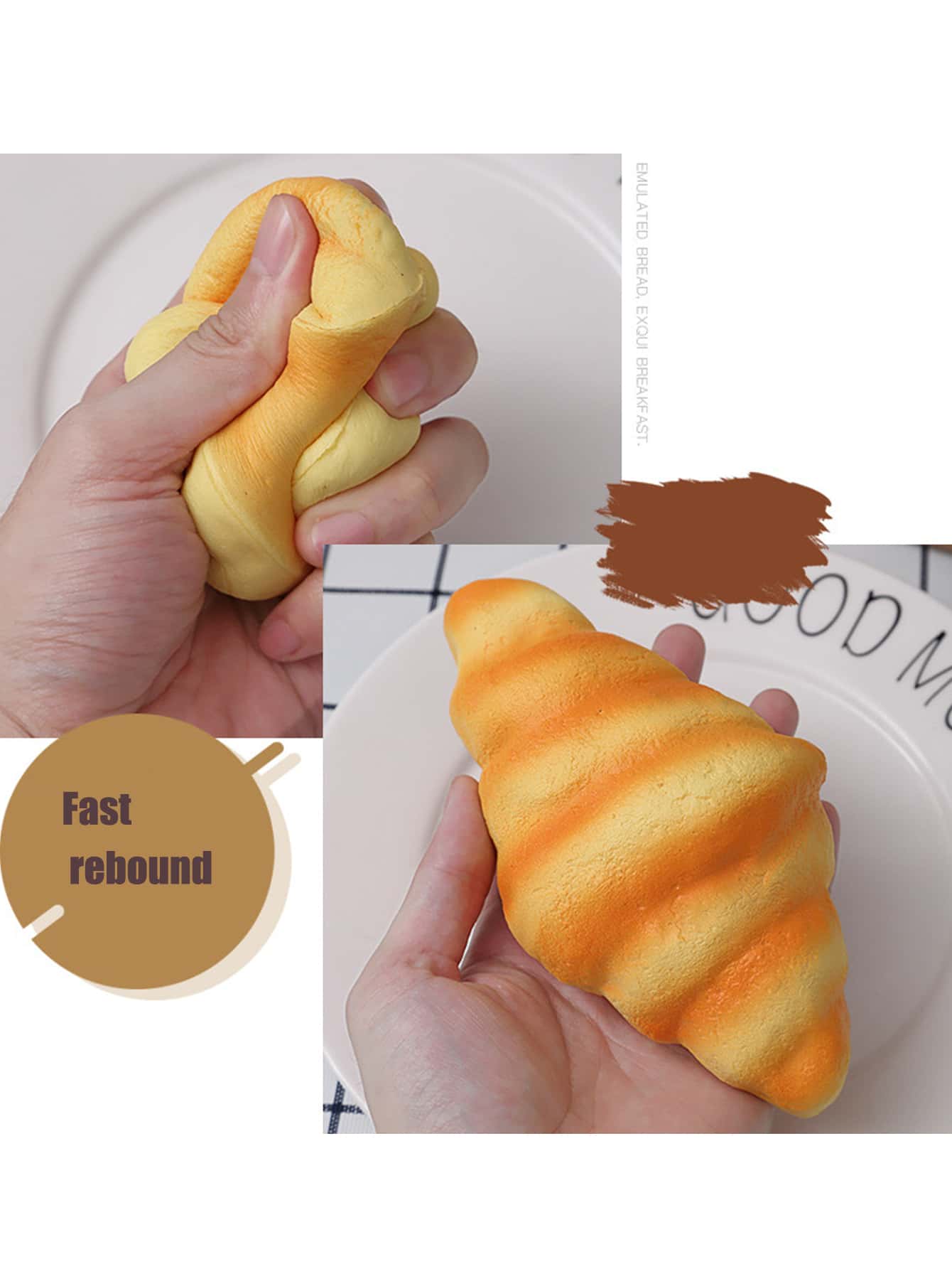 3pcs 5pcs realistic bread shaped stress relief toys for display ideal