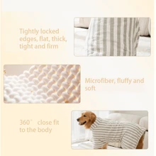 1pc Thickened Absorbent And Quick-Drying Dog Bathrobe, Golden Retriever Labrador Shepherd Bath Towel, Cat Blanket - Grey - View 8