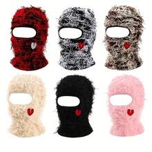 Distressed Solid Color Balaclava Mask vindtät, andas, bekväm för avslappnad stil, motorcykel, skidåkning och mer för kvinnor och män - Bala-aixin - Visa 1