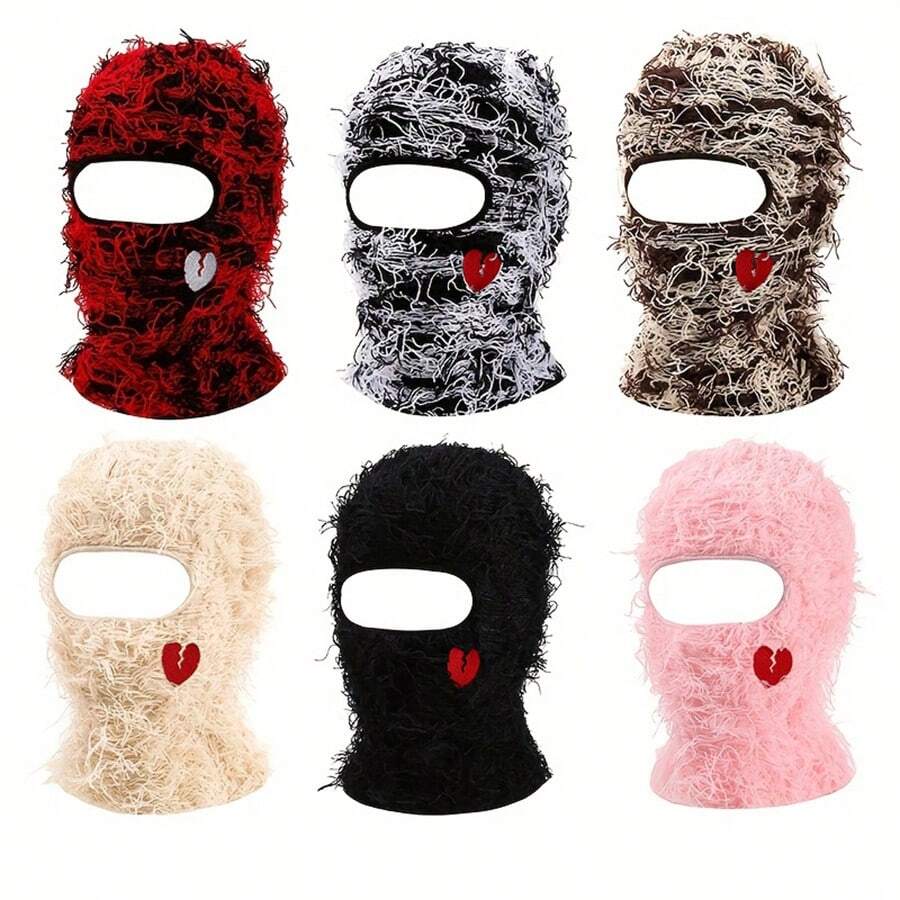 Distressed Solid Color Balaclava Mask vindtät, andas, bekväm för avslappnad stil, motorcykel, skidåkning och mer för kvinnor och män - Bala-aixin - Visa 1