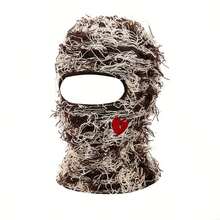 Distressed Solid Color Balaclava Mask vindtät, andas, bekväm för avslappnad stil, motorcykel, skidåkning och mer för kvinnor och män - Bala-aixin - Visa 5