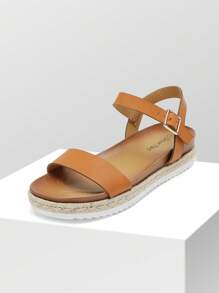 Women'S Platform Wedge Sandals Open Toe Ankle Strap Espadrilles Casual Flatform Vacation Summer Shoes - Lạc đà - Xem 2