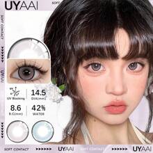 UYAAI 1-Year Disposable Colored Contact Lenses For Makeup And Disguise Techniques, Suitable For Halloween Costumes And Role-Playing - Purple - View 2