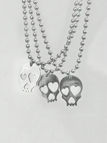 1 chiếc vòng cổ mặt dây chuyền trang trí hình đầu lâu hình trái tim sáng tạo thích hợp cho trang phục hàng ngày của phụ nữ Ngày lễ tình nhân, Mẹ, Mẹ, Ngày của Mẹ, Quà tặng - Bạc - Xem 5