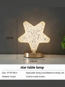 DeTODO Lampara Recargable Portátil Con Diseño De Cristal Estrella - Estrella - Ver 2