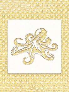 4/8入組卡通海洋動物中空畫板，中空剪裁裝飾噴繪版，學生繪圖工具，中空剪裁日記 - 彩色 - 查看 5