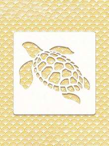 4/8入組卡通海洋動物中空畫板，中空剪裁裝飾噴繪版，學生繪圖工具，中空剪裁日記 - 彩色 - 查看 2