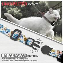 AirTag貓項圈，帶蘋果AirTag支架的貓項圈，帶鈴鐺的AirTag貓項圈，適用於女孩，男孩貓，小貓和小狗 - 彩色 - 查看 4