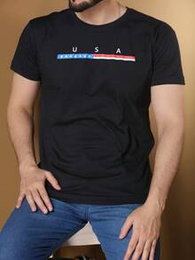 Men T-Shirts - 黑色 - 查看 4