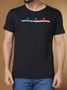 Men T-Shirts - 黑色 - 查看 1