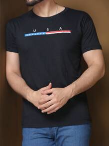 Men T-Shirts - 黑色 - 查看 3