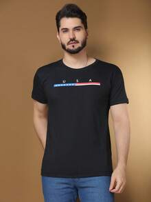 Men T-Shirts - 黑色 - 查看 7