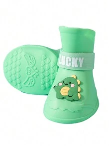 4pcs Silicone Large Dog Rain Boots, Waterproof Anti-Slip Pet Shoes, Easy To Clean One-Piece Design, Suitable For Medium And Large Pets - Multicolor - View 6