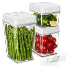 Upgraded Vacuum Seal Containers Set, Vacuum Airtight Food Storage Containers With Spoon, 100% Leak-Proof Kitchen And Pantry Organization, Keep Food Fresh Longer,Snack Containers - White - View 7