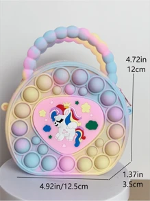 Handtasche mit Liebes-Design, Silikon-Umhängetasche, Unicorn Mädchen Geldbörse - Stressabbau, wasserdicht, langanhaltend, kleine Tasche