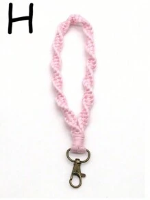 1pc Minimalist Woven Keychain For back to school - Khaki - View 19