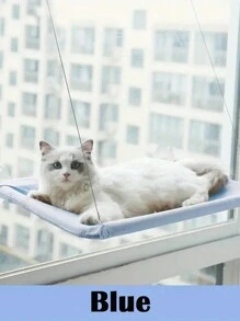 1 pieza Hamaca para gatos Cama colgante para mascotas Cama de ventana para gatos y perros pequeños Asiento de ventana soleado con manta Capacidad de soporte de 5kg Accesorios para mascotas - Multicolor - Ver 16