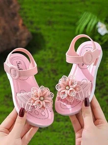 Nuevos sandalias de verano para niñas, zapatos antideslizantes para la playa para niñas estudiantes de talla mediana y bebés - Rosa - Ver 2