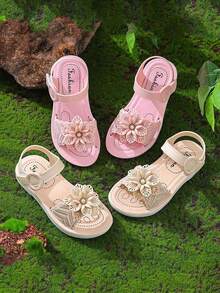 Nuevos sandalias de verano para niñas, zapatos antideslizantes para la playa para niñas estudiantes de talla mediana y bebés - Rosa - Ver 3