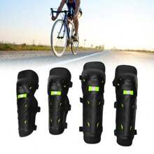 Rodilleras Y Coderas Protectoras Articuladas para Motocicleta, Bicicleta, Protectores para Motociclista Bicicleta, Protección de Rodilla ​ Motociclismo, Rodilleras para Motocross Carreras, Ciclismo. - Negro y Verde - Ver 6