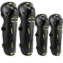 Rodilleras Y Coderas Protectoras Articuladas para Motocicleta, Bicicleta, Protectores para Motociclista Bicicleta, Protección de Rodilla ​ Motociclismo, Rodilleras para Motocross Carreras, Ciclismo. - Negro y Verde - Ver 1